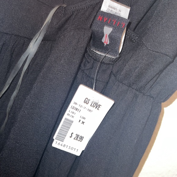 LILIAN BLACK ๐ค VACATION ๐๏ธ DRESS ๐ NWT ๐ SIZE 1X โจ 2 SLITS IN FRONT ๐ - Picture 5 of 5